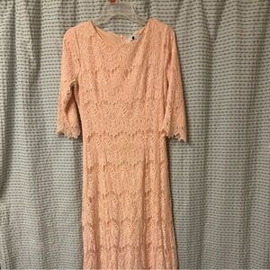 Dainty Jewells Blush Lace Maxi Dress